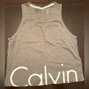 Calvin Klein Active Performance tank top Women’s M gray with logo and open back